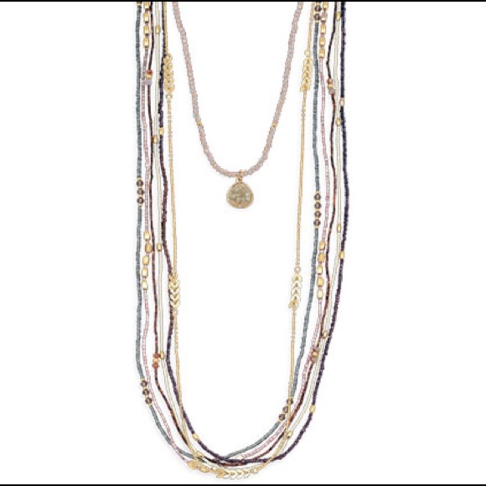 Premier Designs Long Casual Arrows Necklace